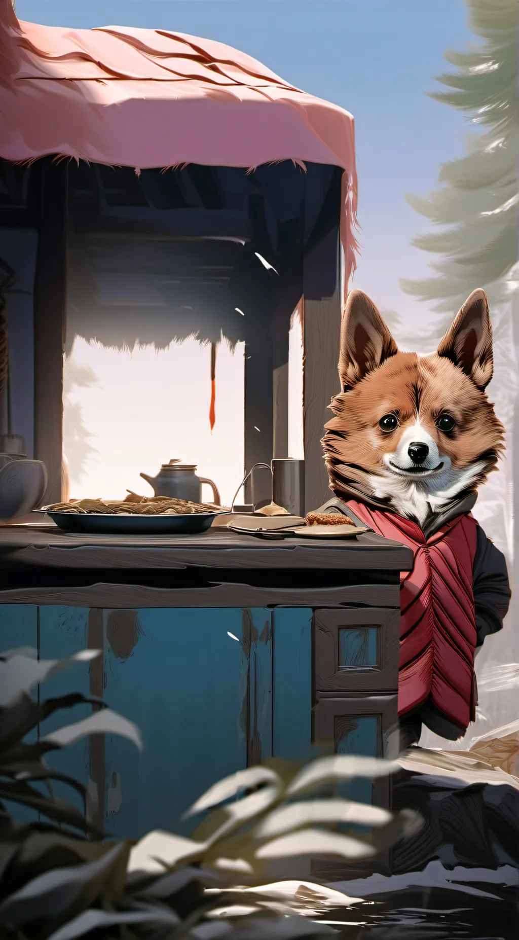 ai character: Pro hero sleepover background