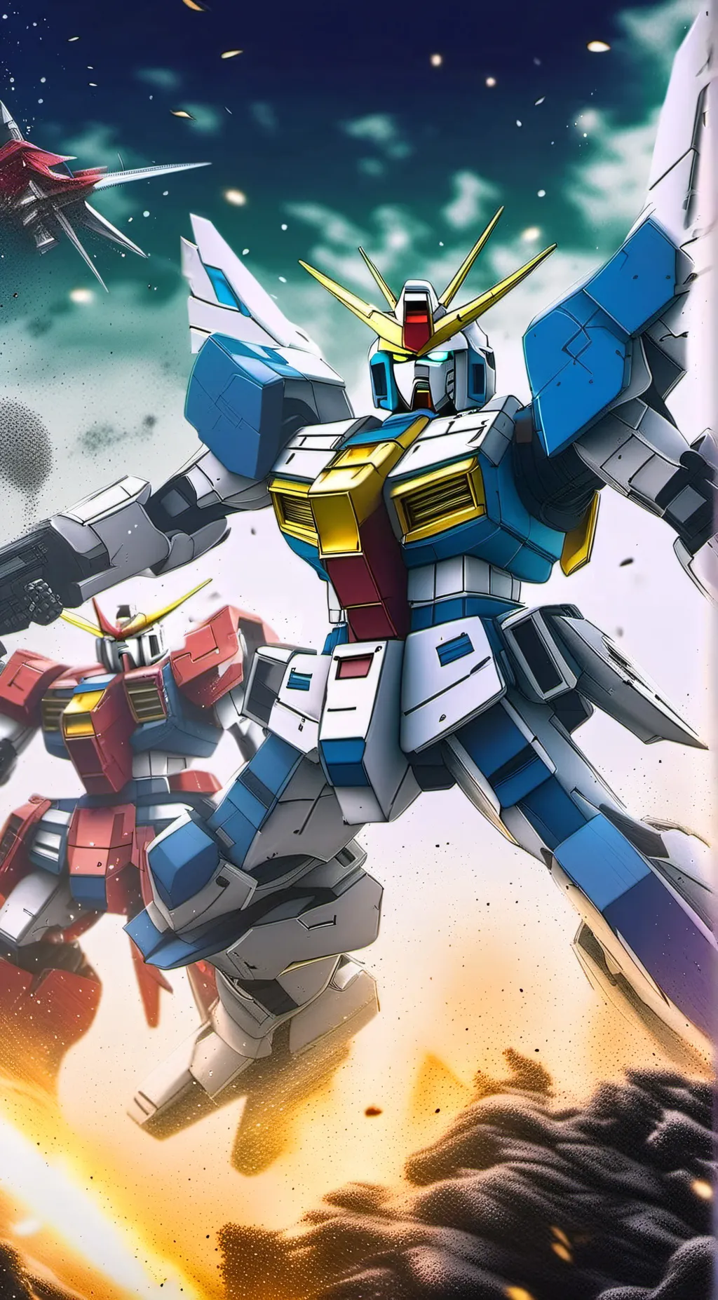 ai character: Sky-Blue Gunpla background