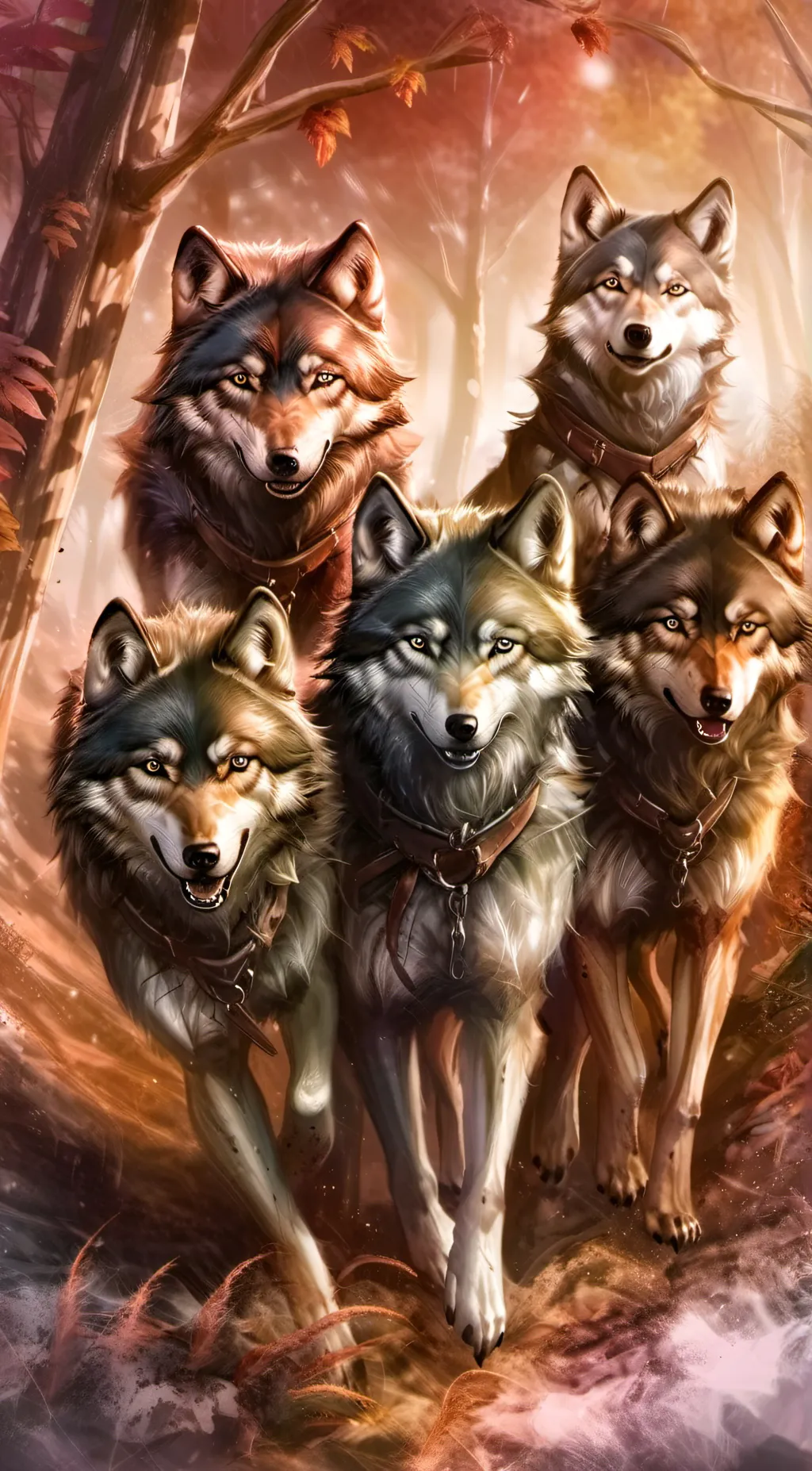 ai character: baby wolves background