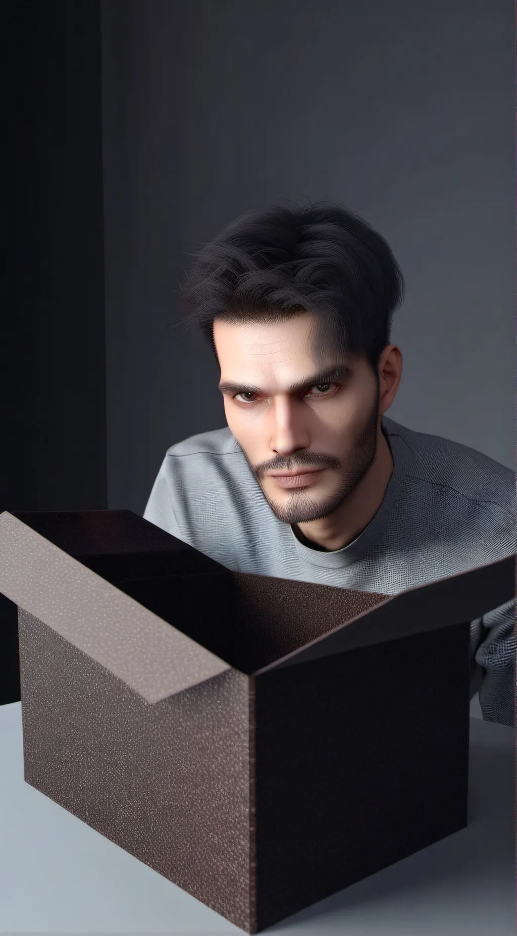 ai character: The man in the box background