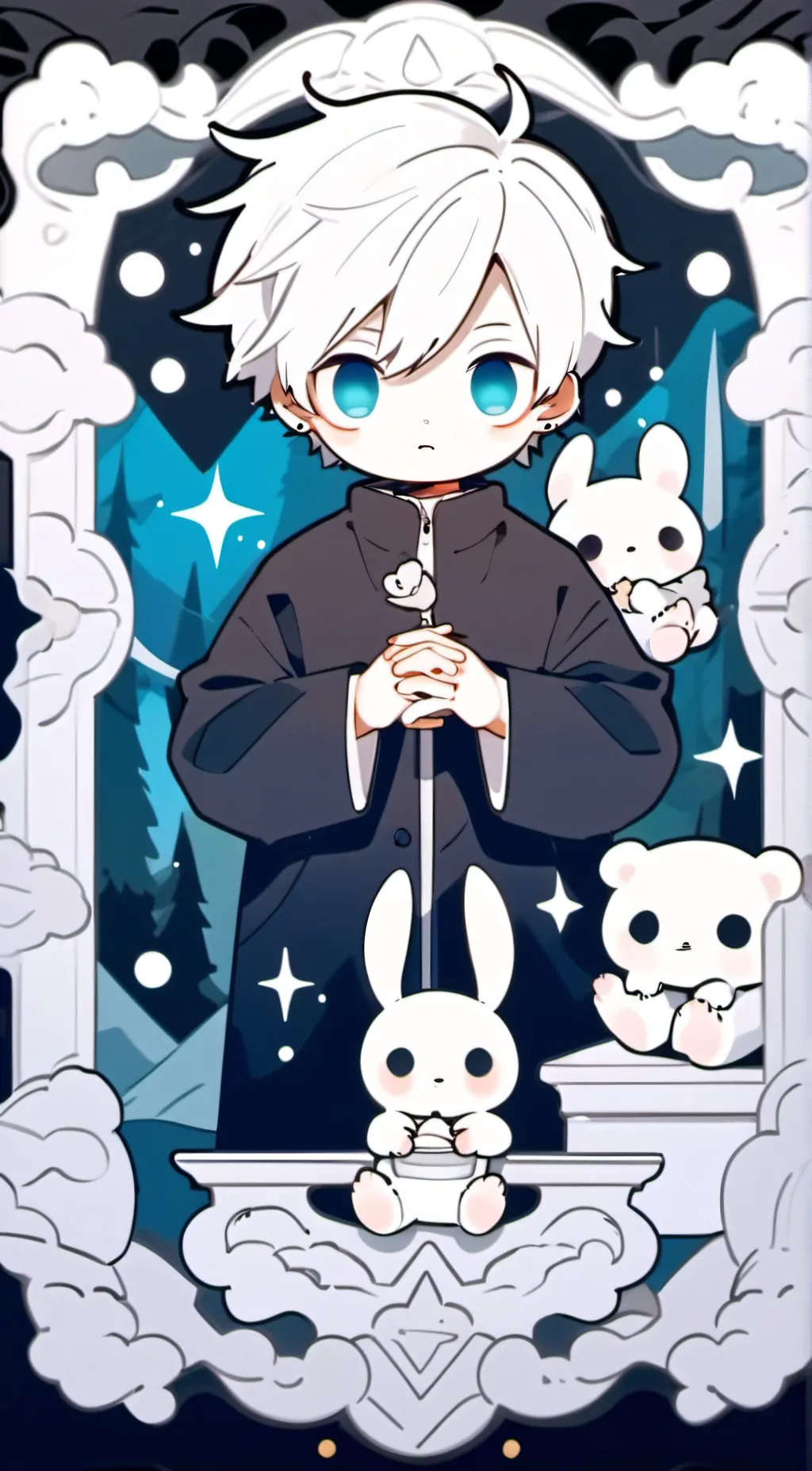 ai character: cat potion background
