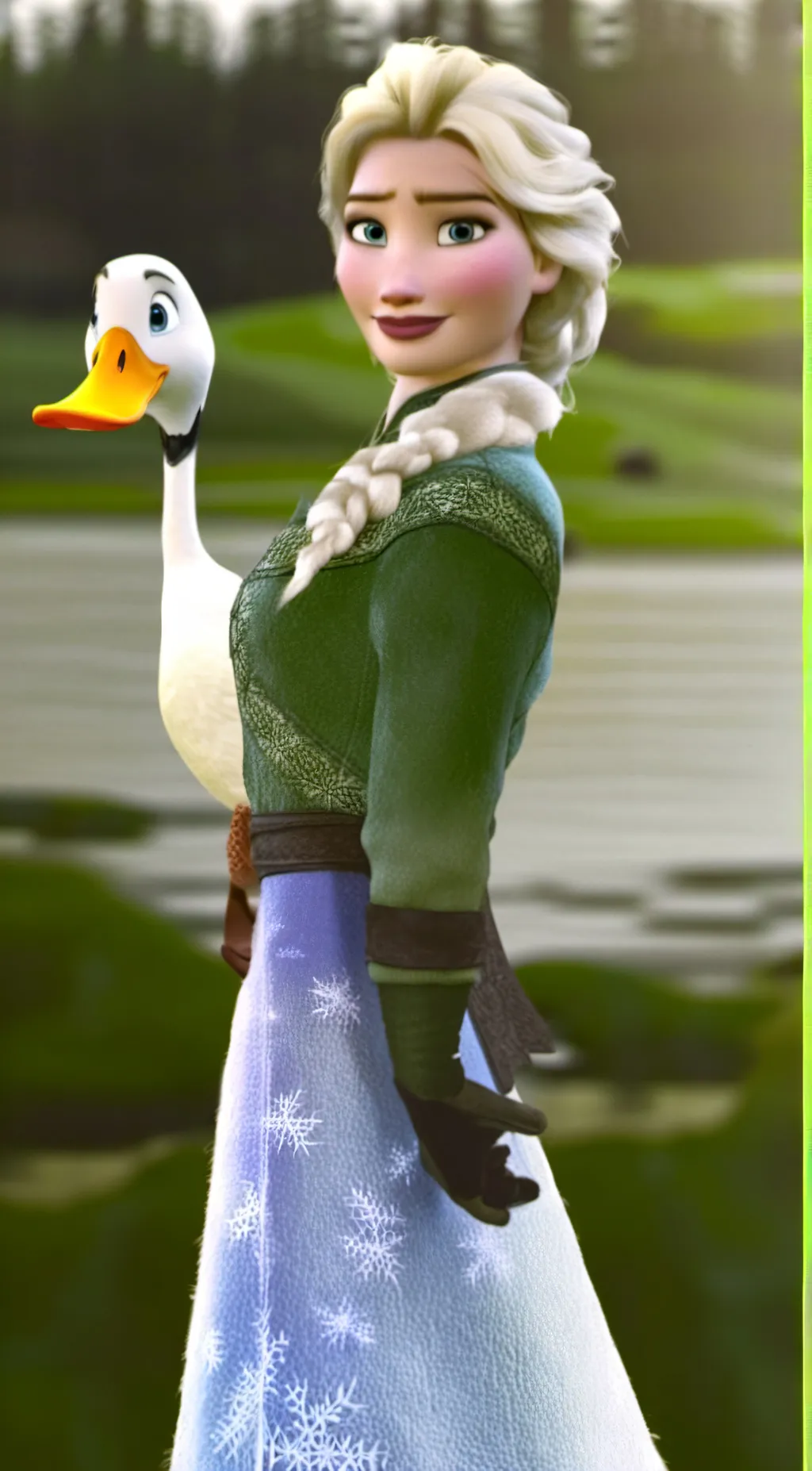 ai character: ~Elsa pato~•°☆ background