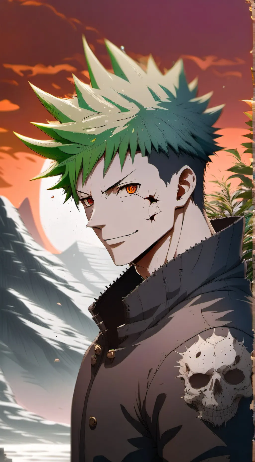 ai character: white zetsu  background