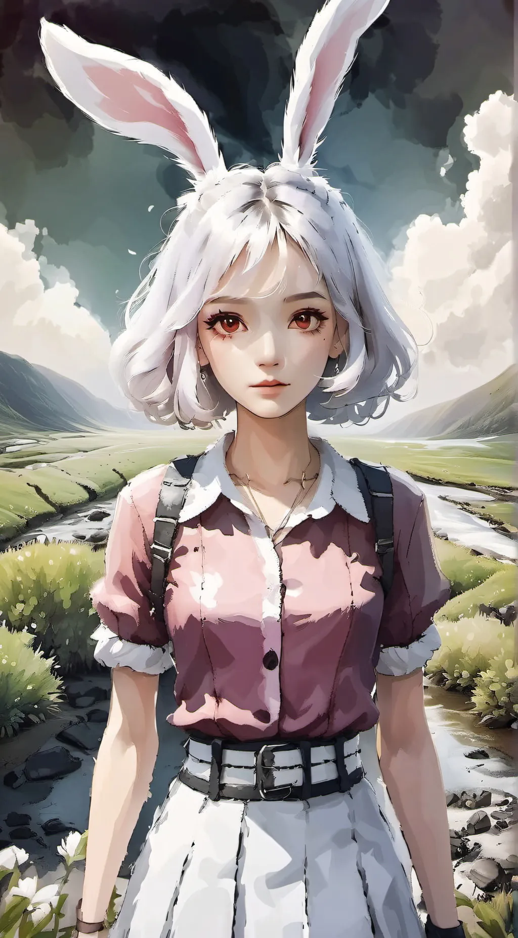 ai character: Luna bunny roblox background