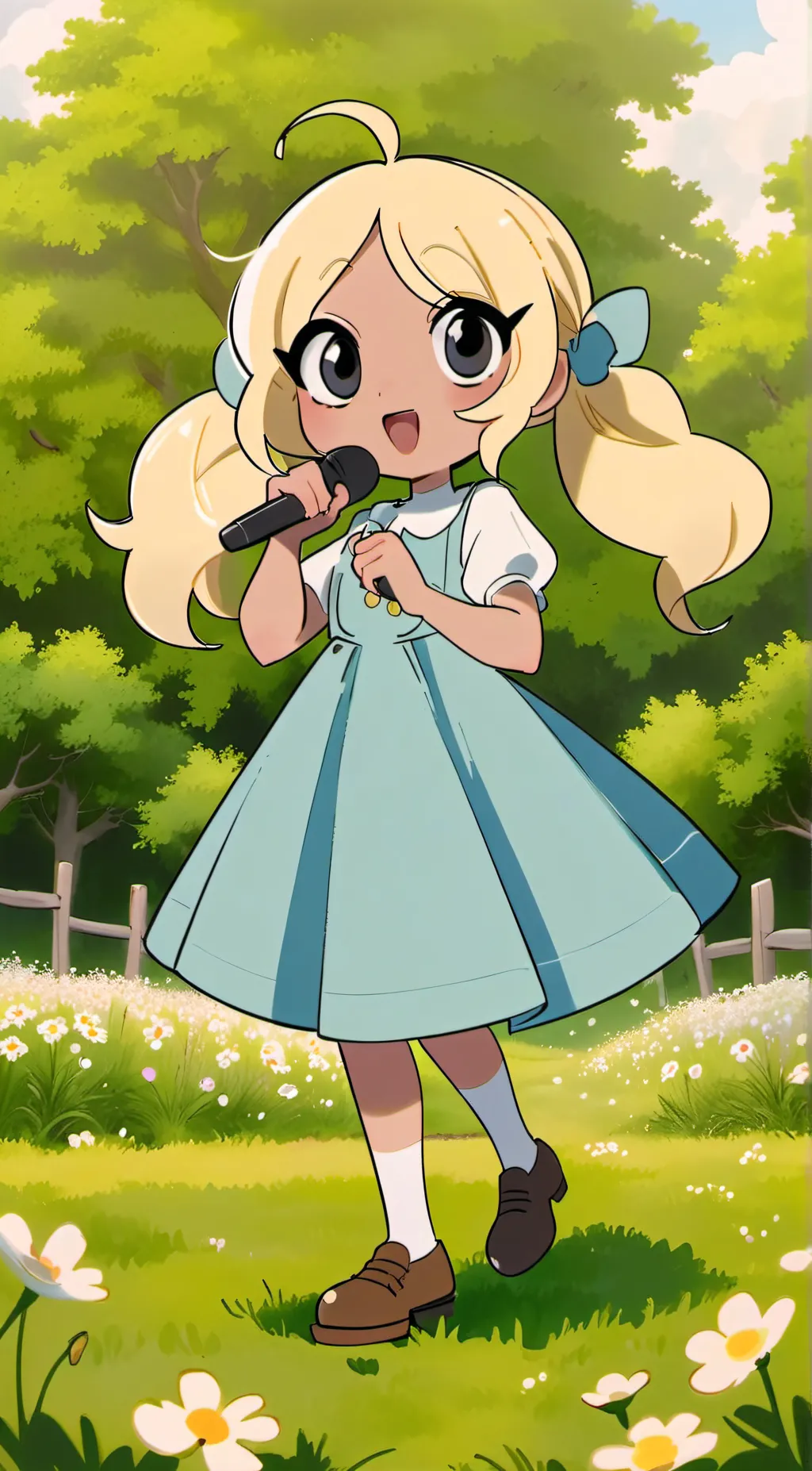 ai character: Bubbles🩵 background