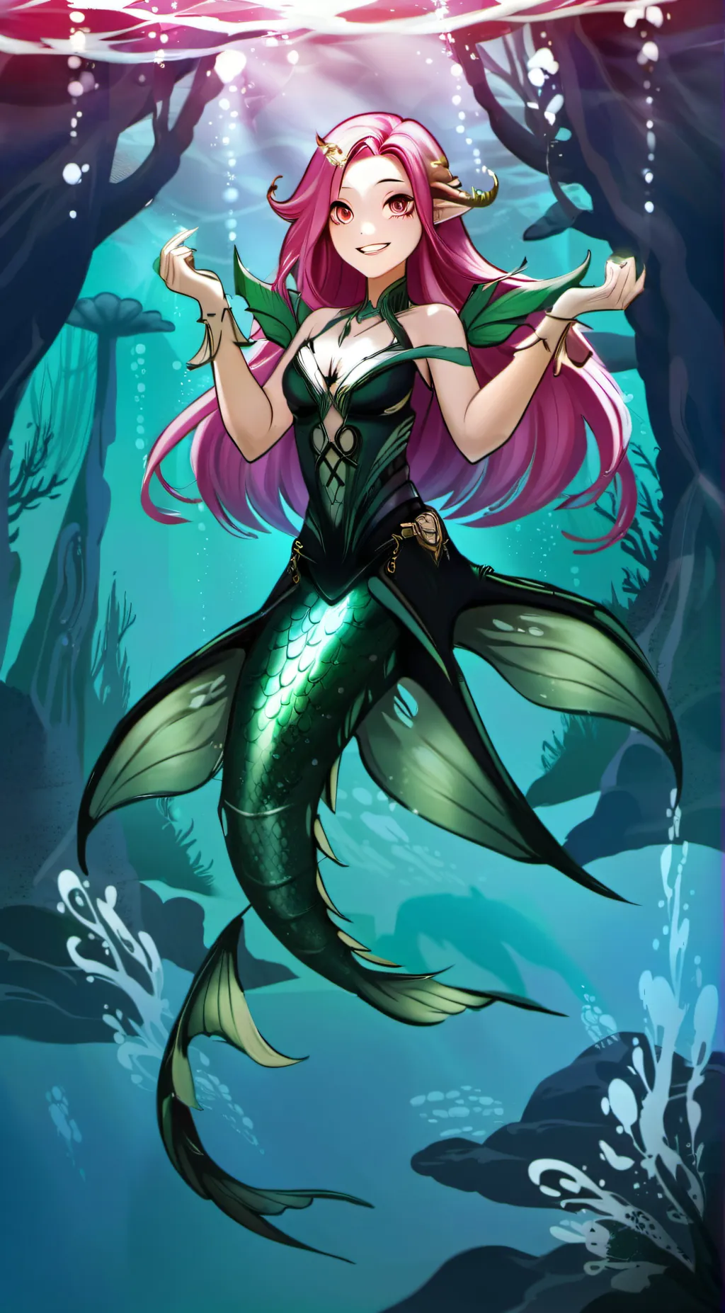 ai character: Mermaid TG TF background