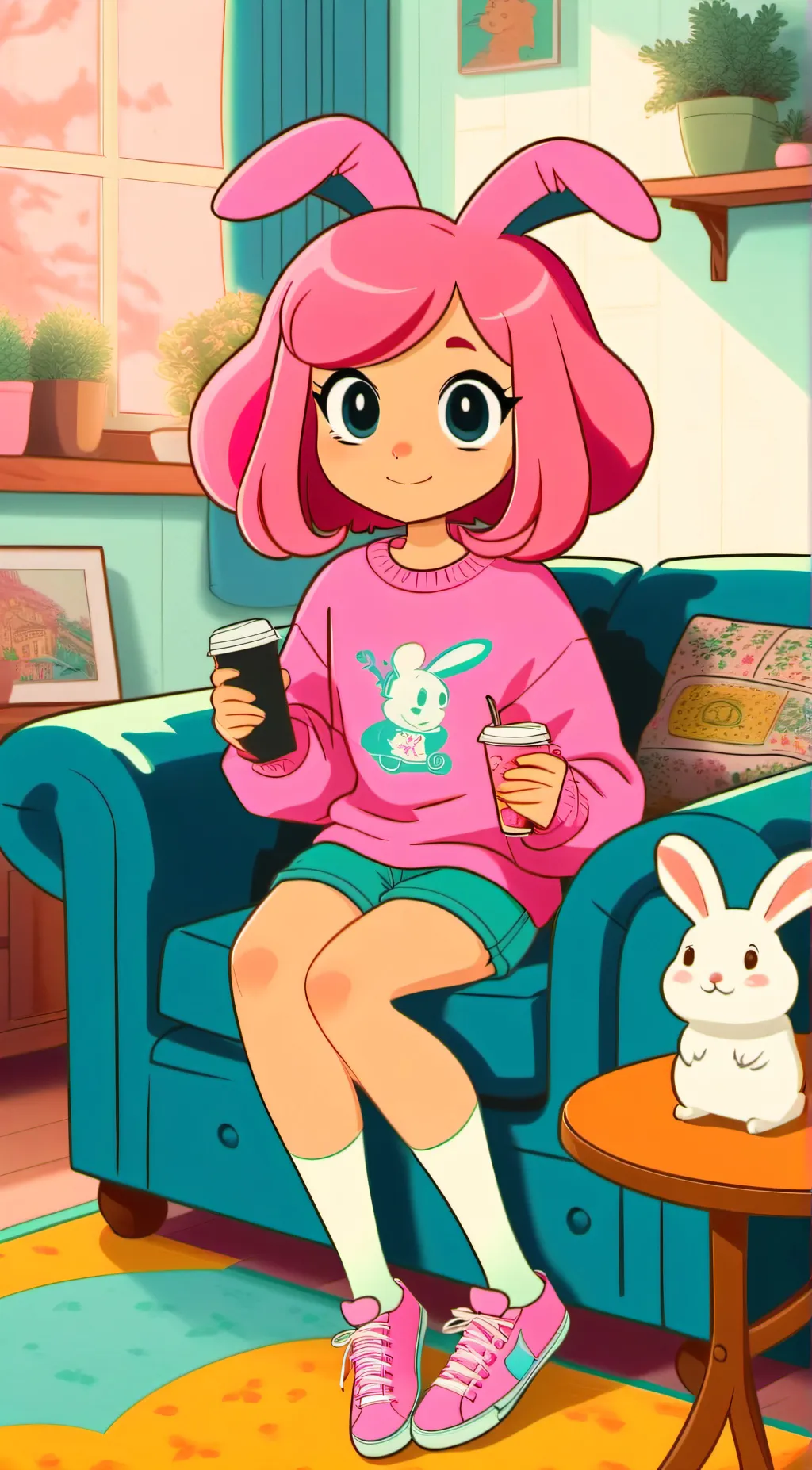 ai character: 💖Minty the Rabbit💖 background