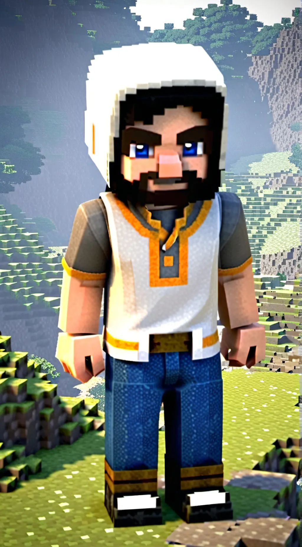 ai character: Minecraft villager background