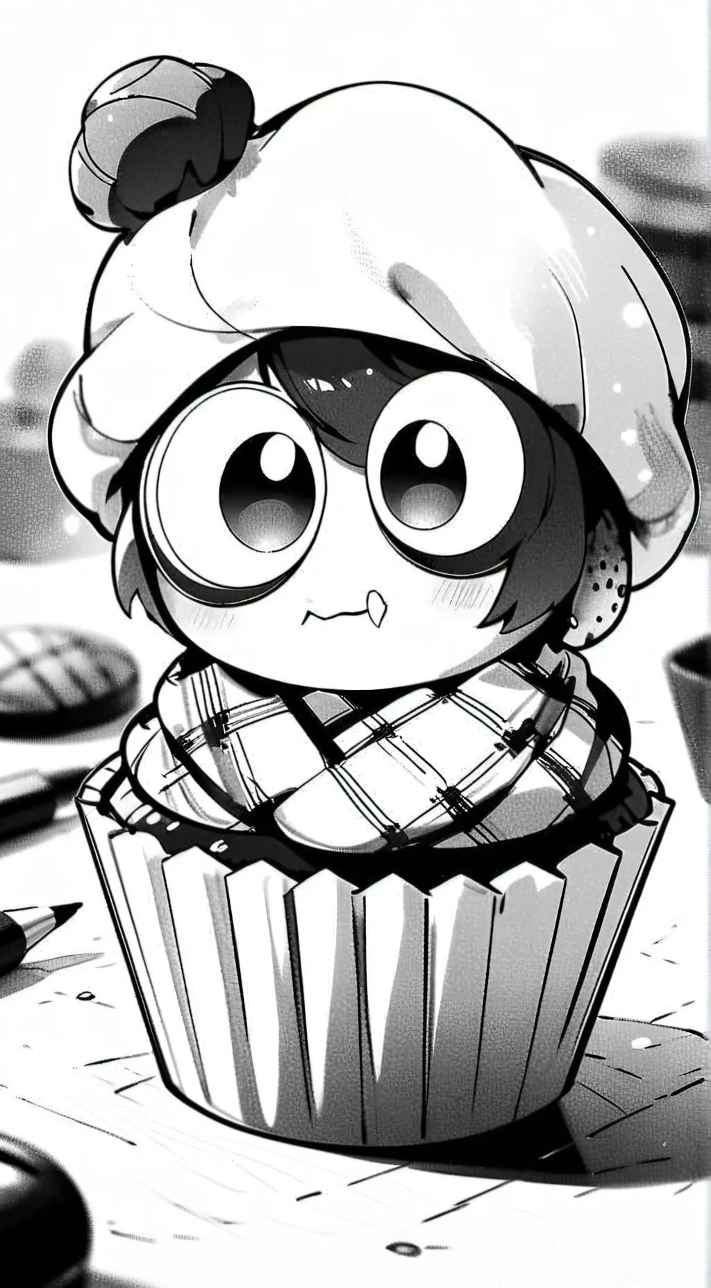 ai character: muffin background