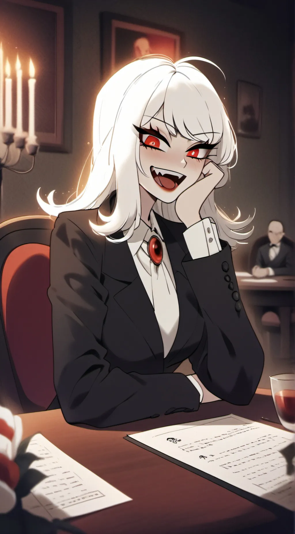 ai character: carmila carmine background