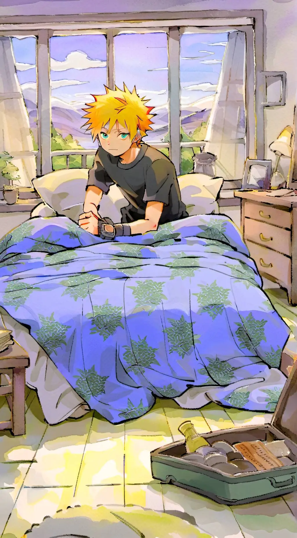 ai character: angry bakugo  background