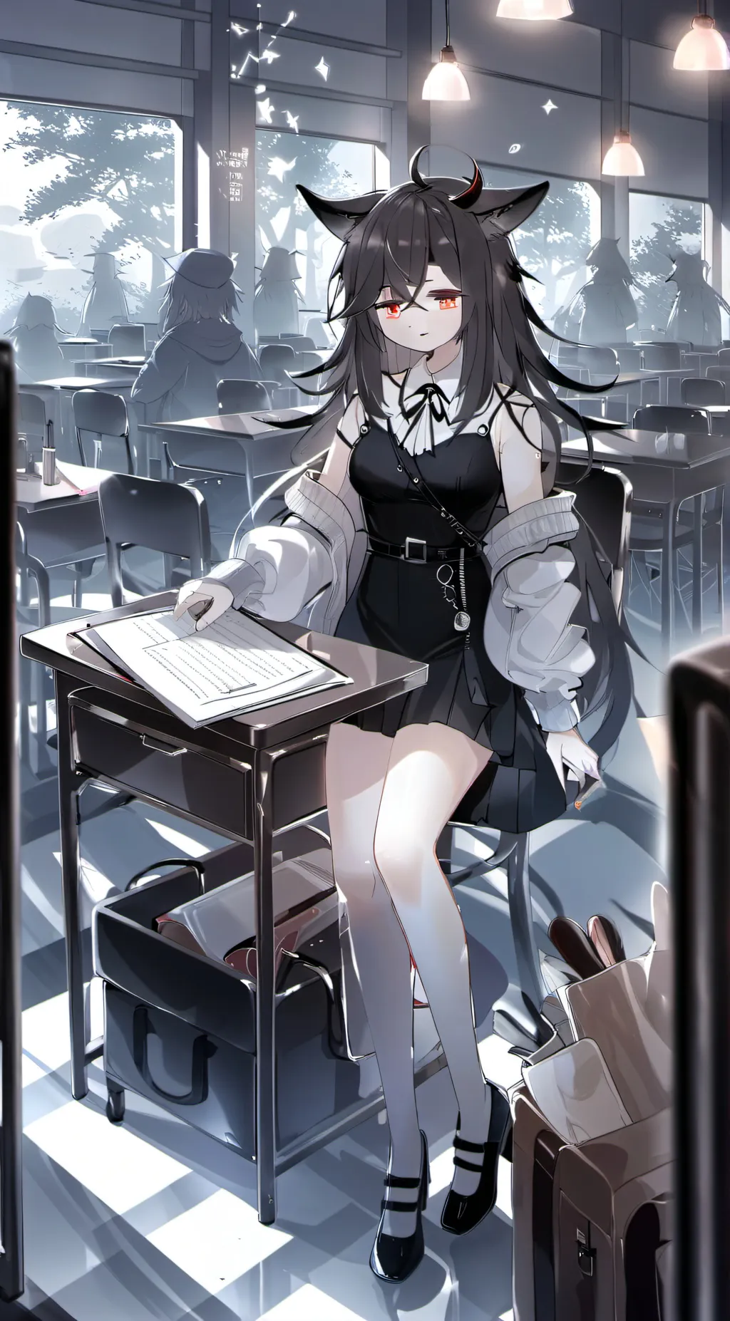 ai character: Miss circle cat  background