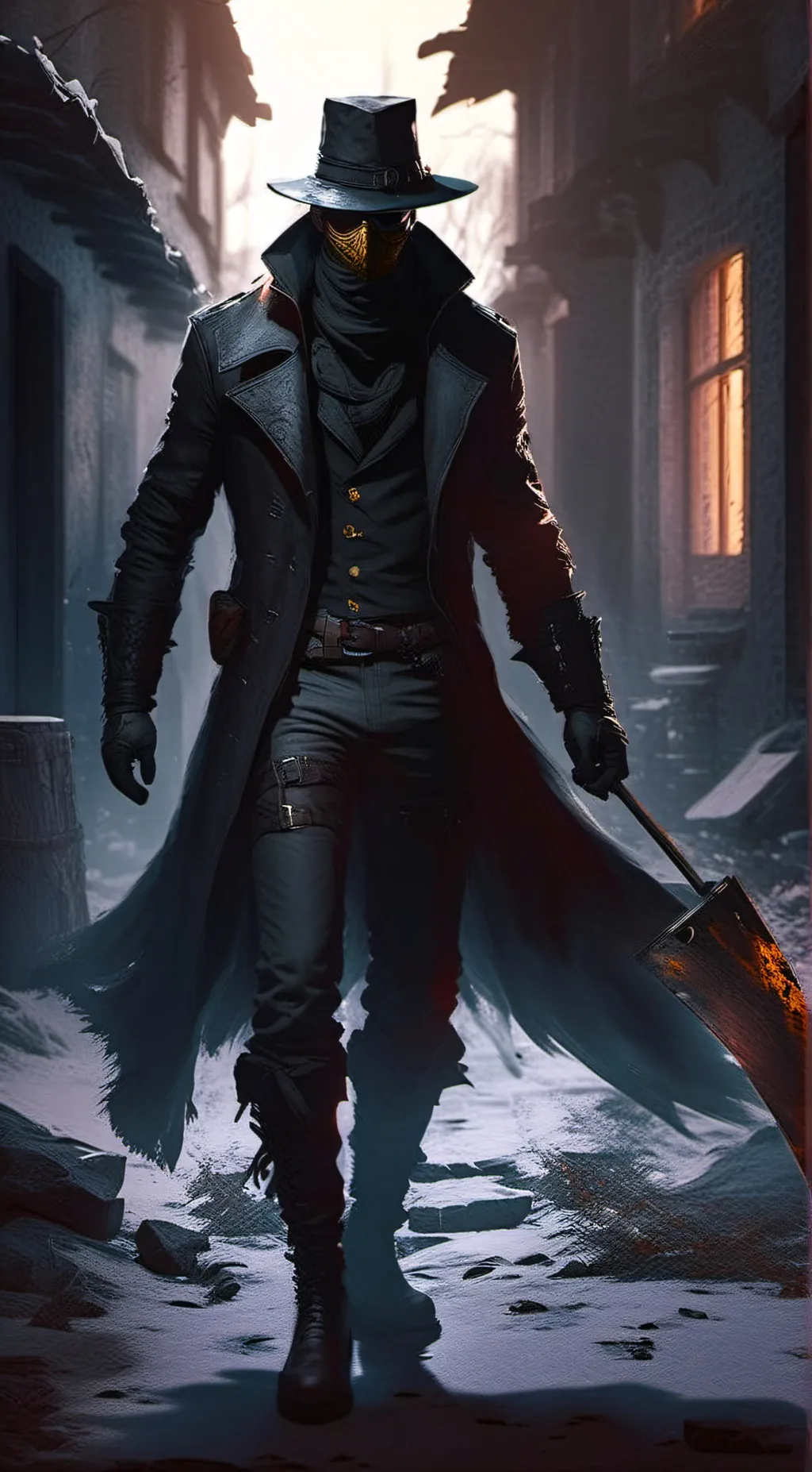 ai character: Hunter bloodborne  background