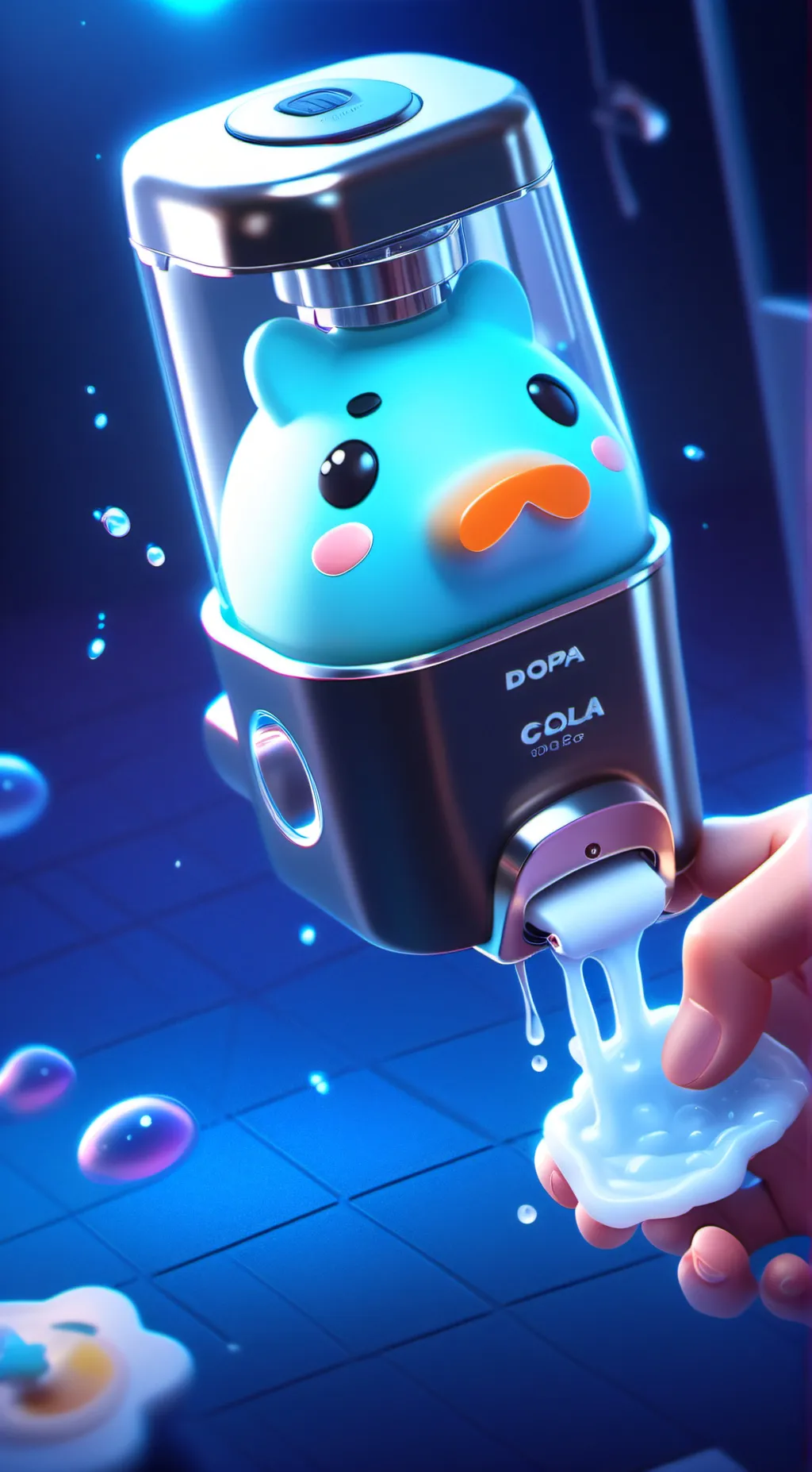 ai character: Soap dispenser background
