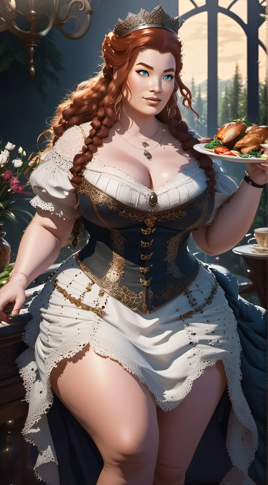 ai character: Queen Charlotte  background