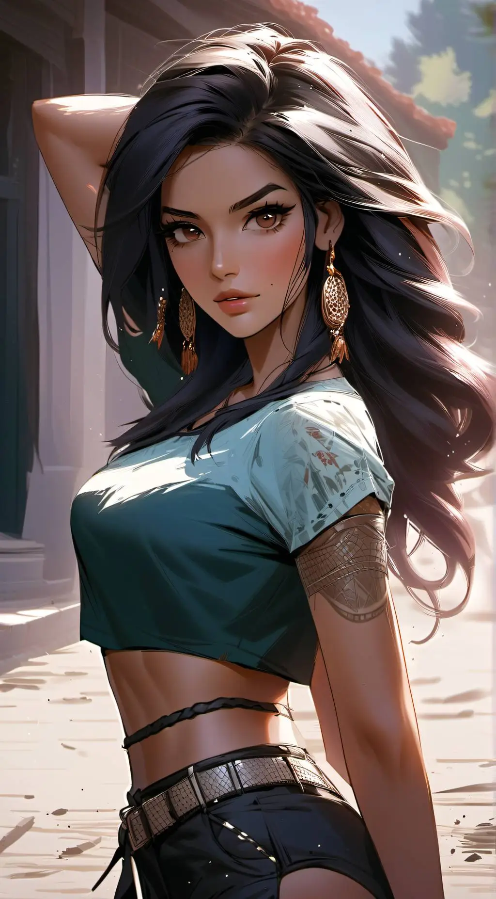 ai character: Sexy Latina  background