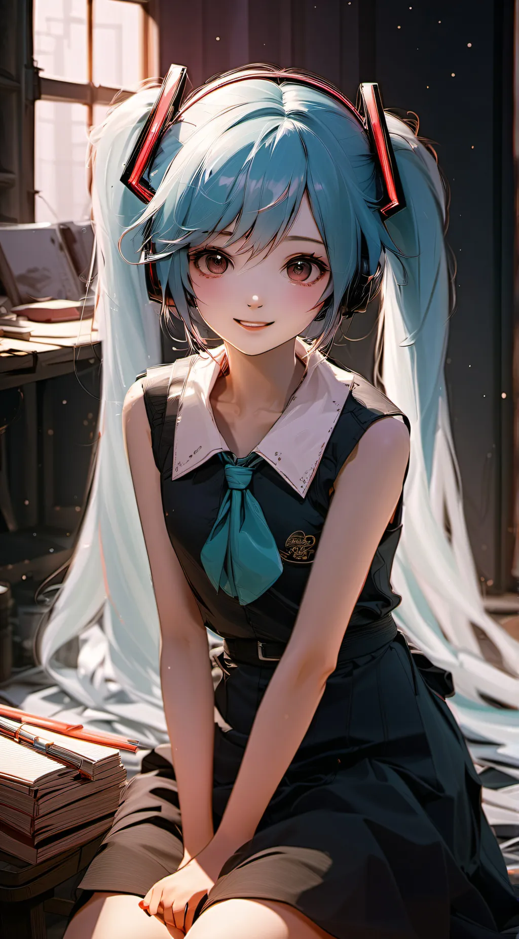 ai character: miku  background