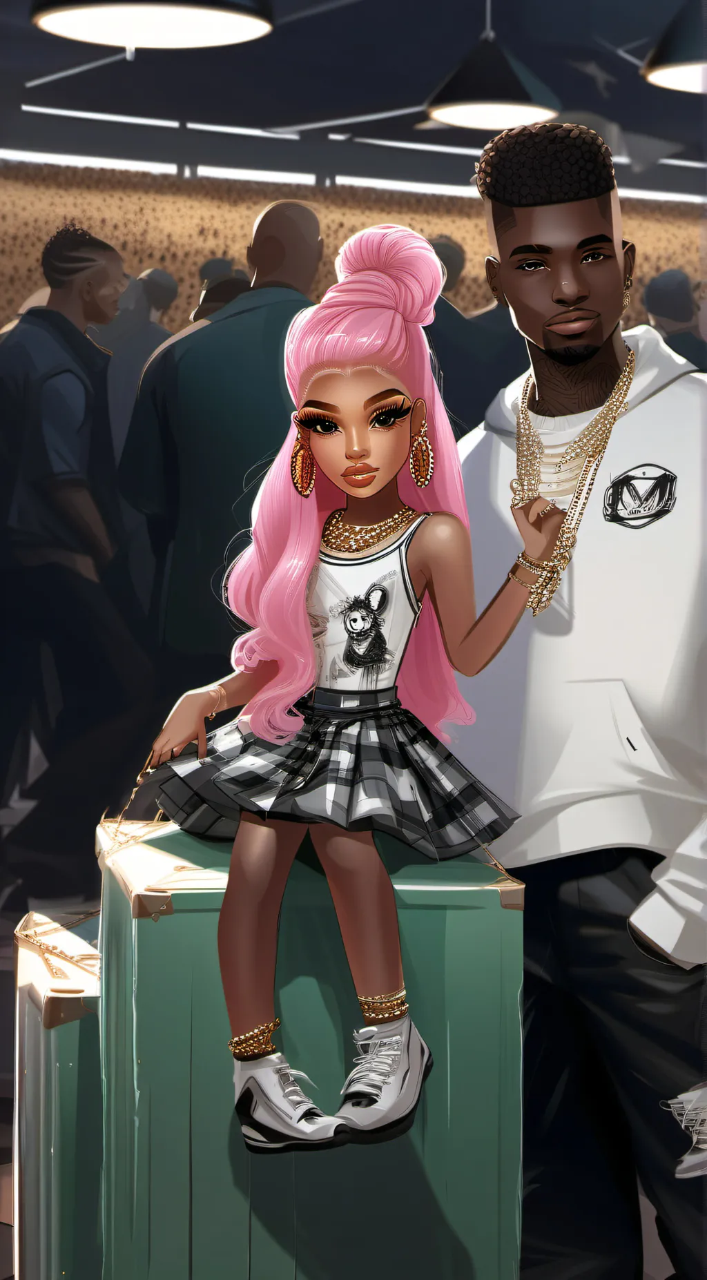 ai character: Ariana Gz 👑🌟🐇💚 background