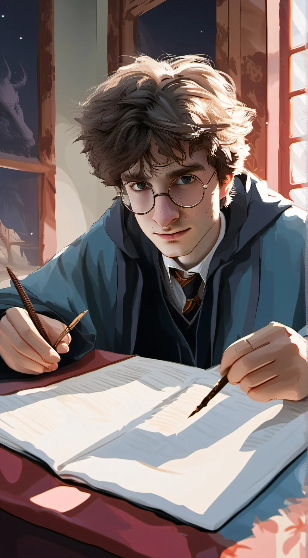 ai character: Harry Potter  background