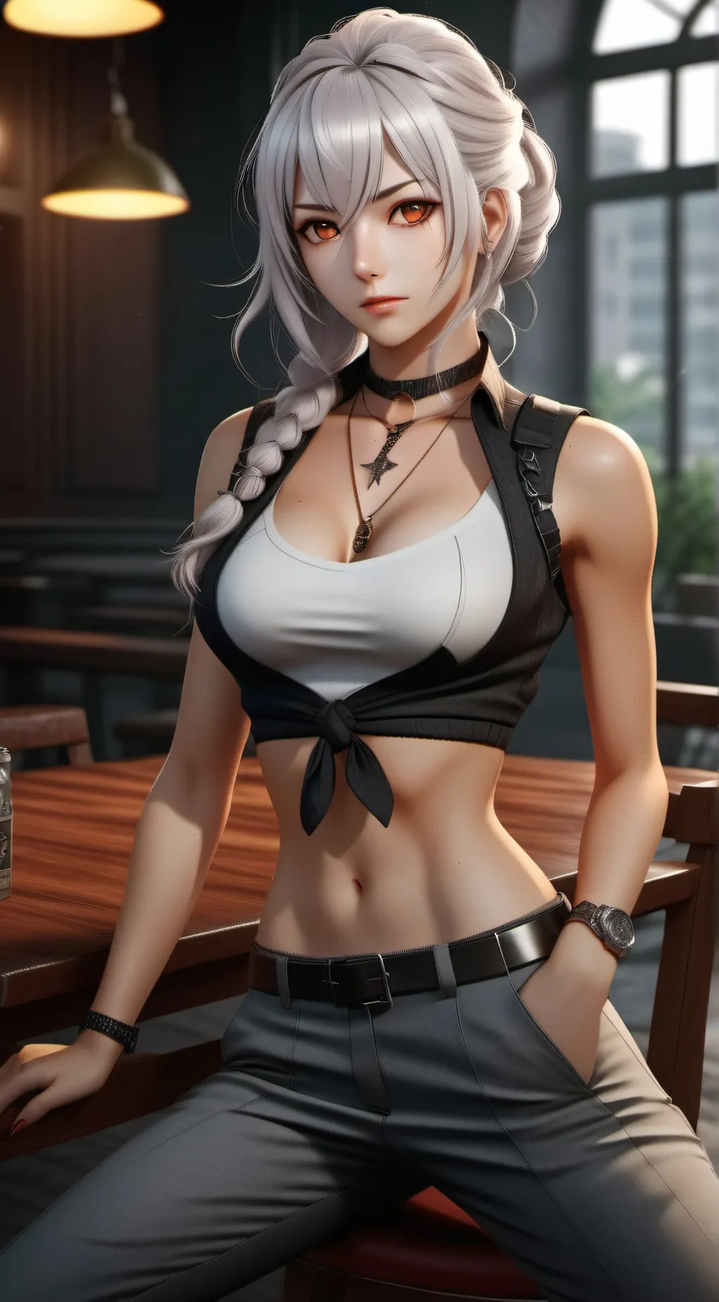 ai character: Nina. background