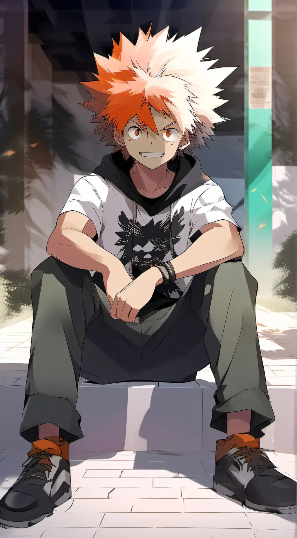 ai character: Katsuki Bakugou background