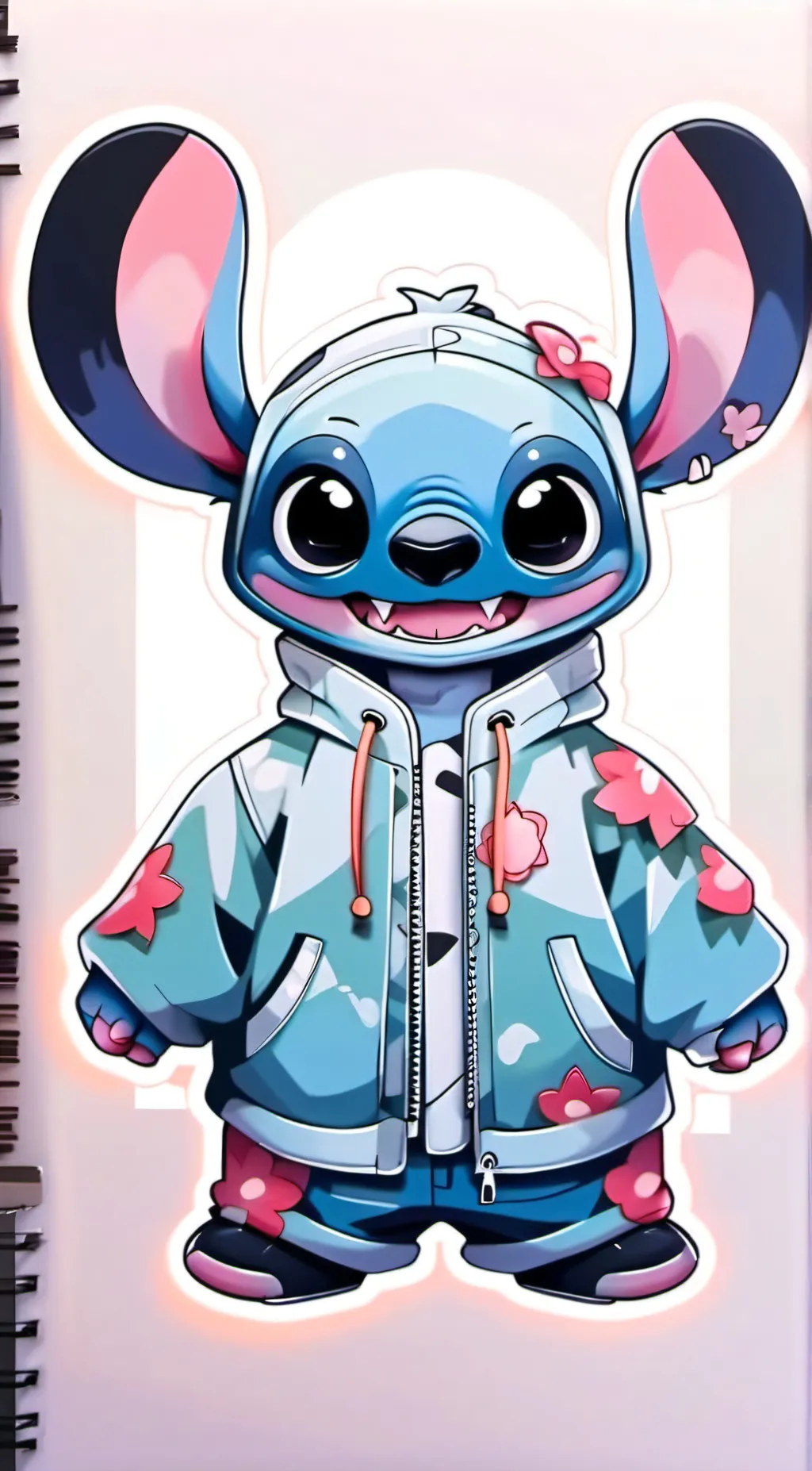 ai character: Stitch cute background