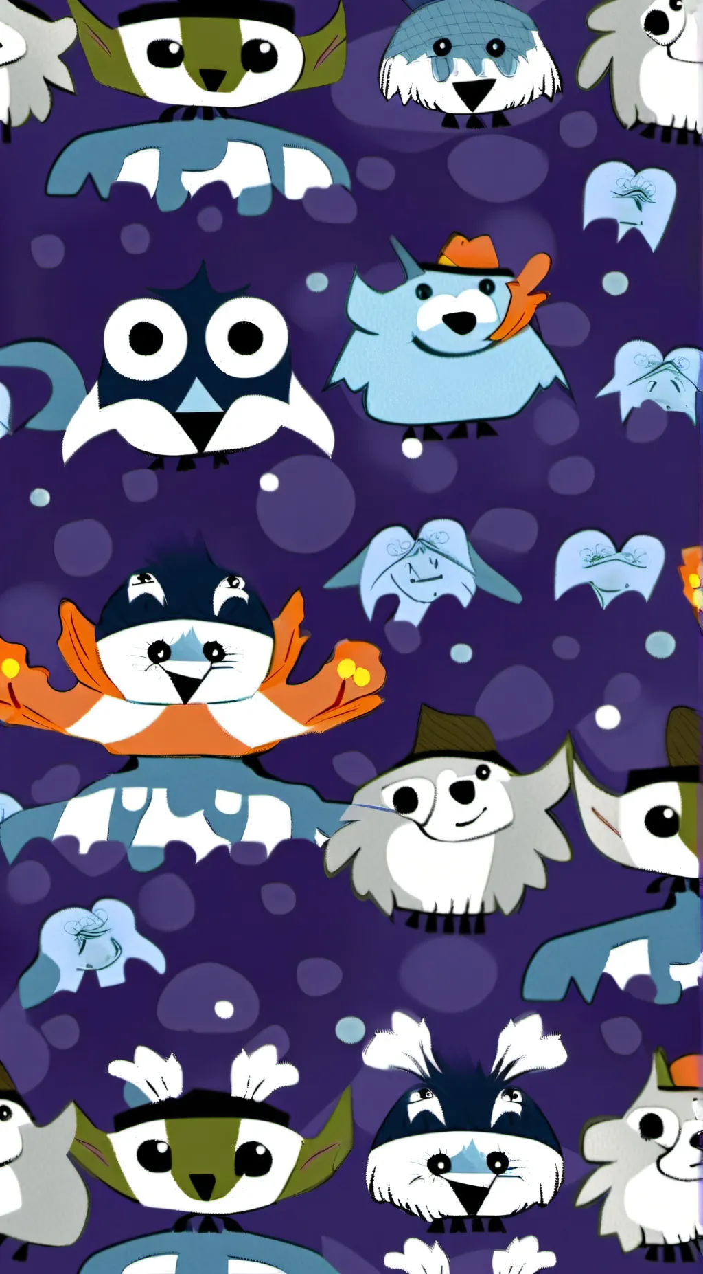 ai character: smiling critters  background