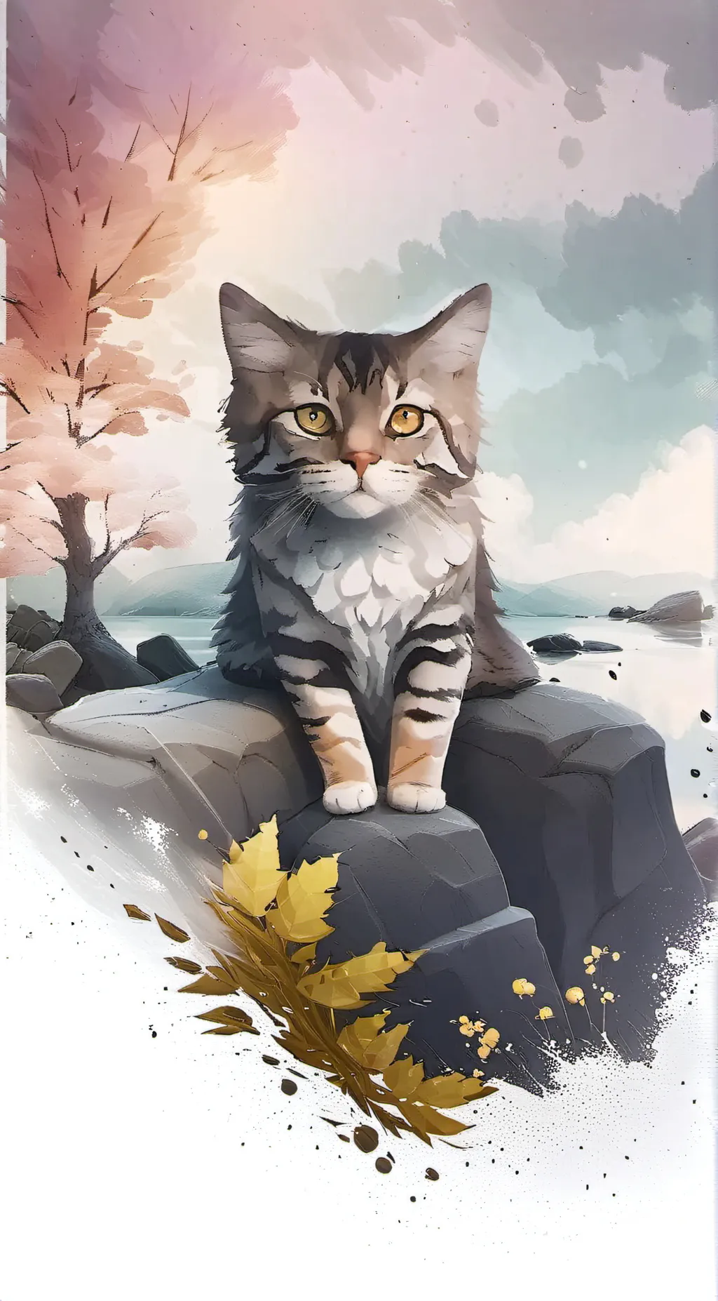 ai character: Abbie cat  background