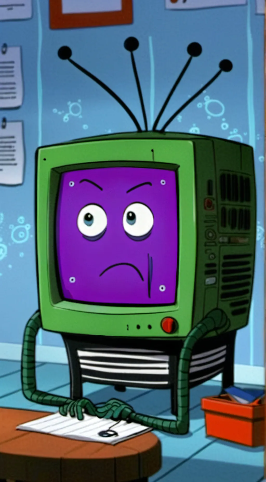 ai character: Karen Plankton background