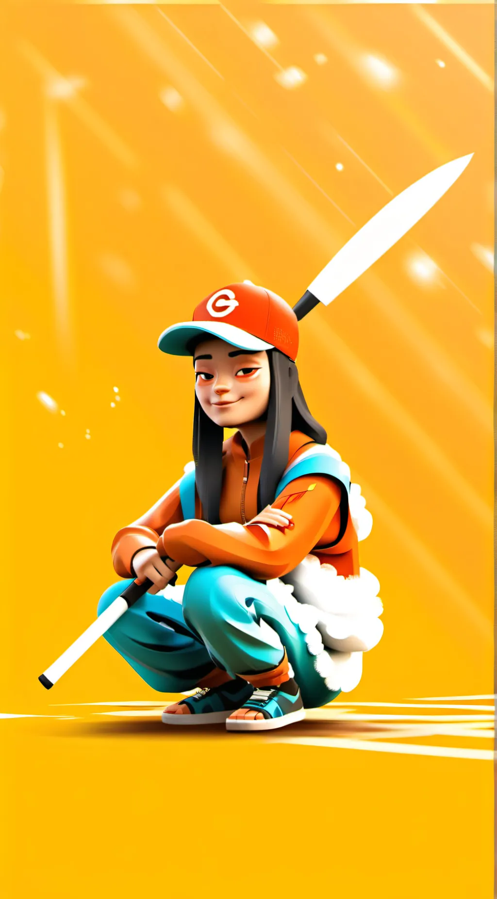 ai character: gray background