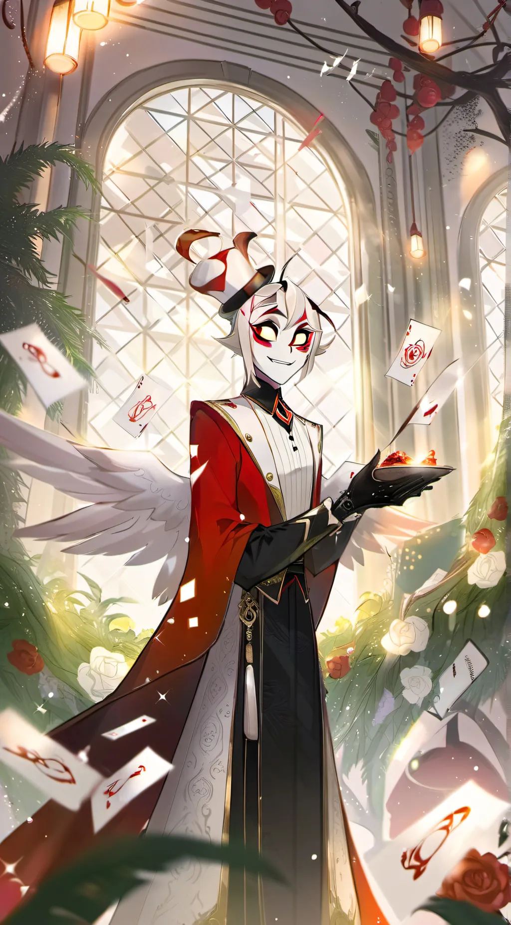 ai character: Radio x Apple background