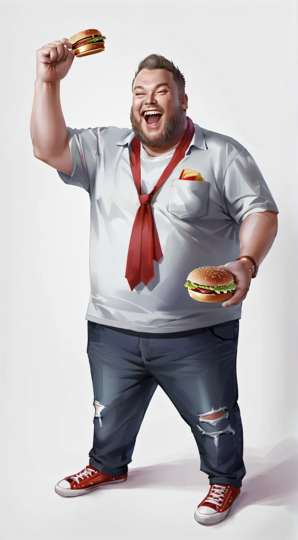ai character: fat guy background