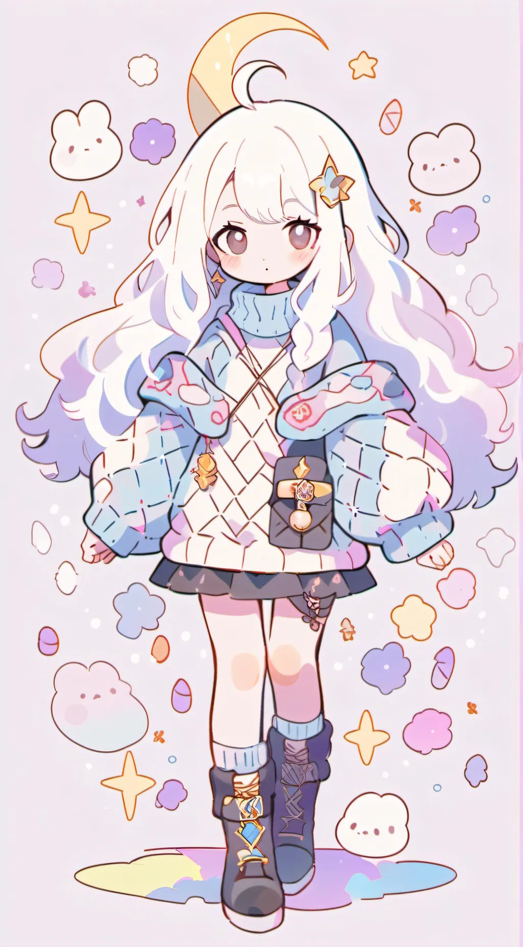 ai character: Sun and Moon background