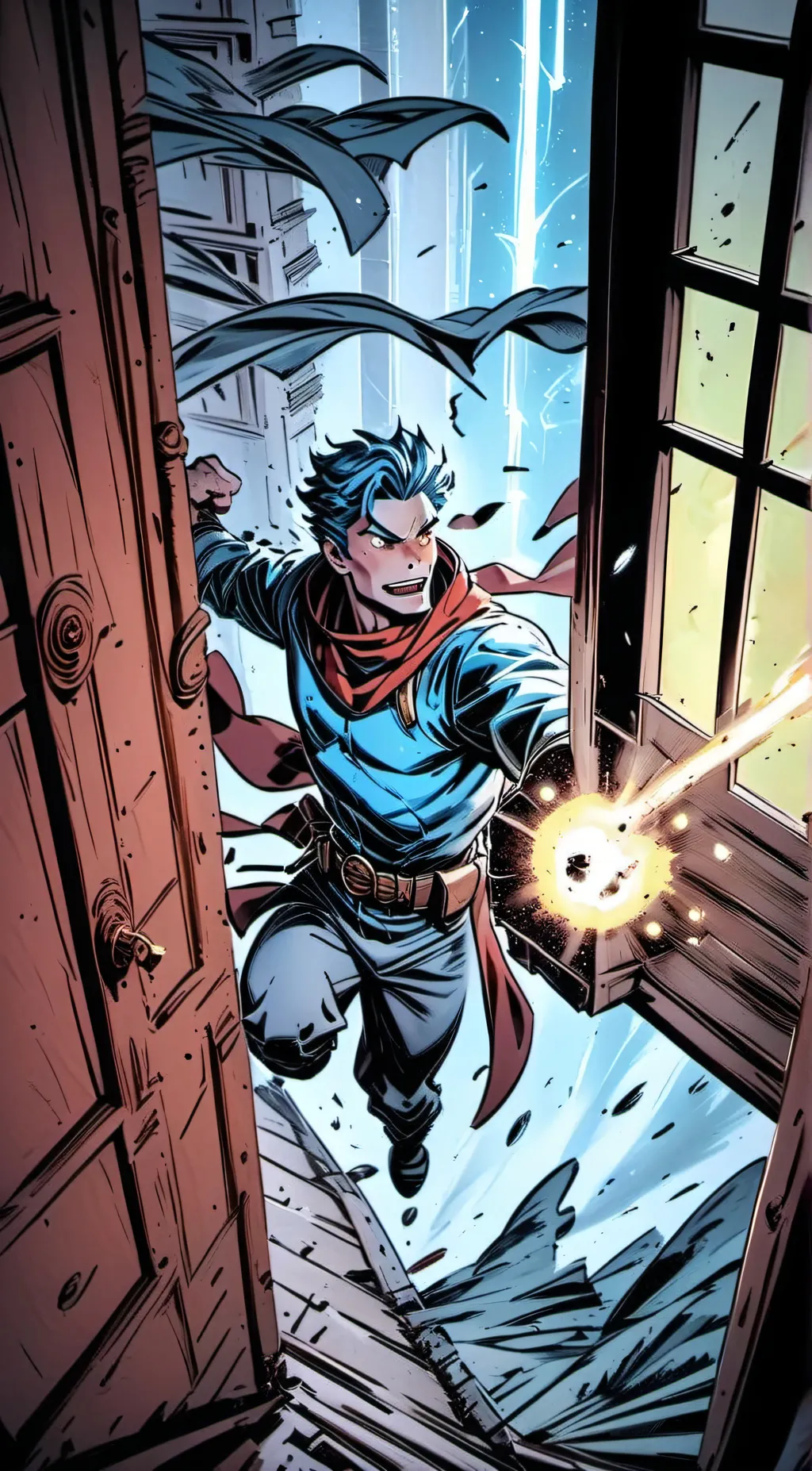 ai character: Superman BUT EVIL  background