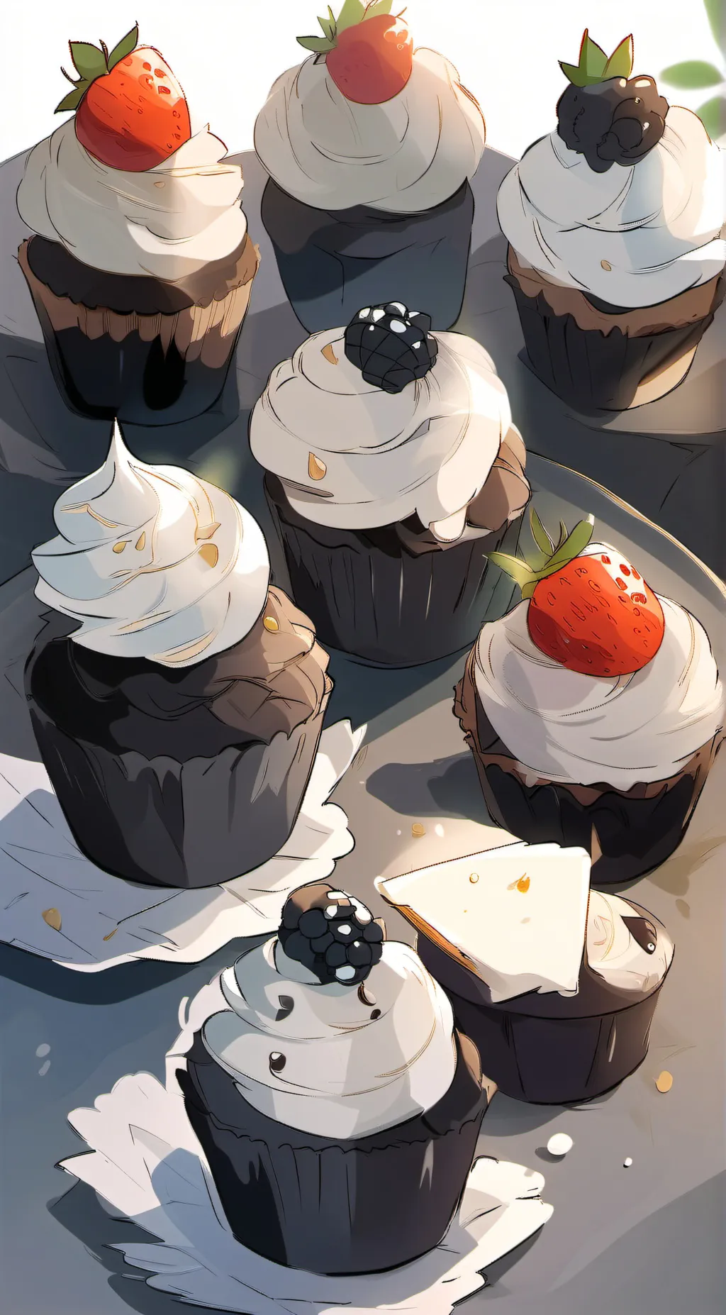 ai character: cupcake  background