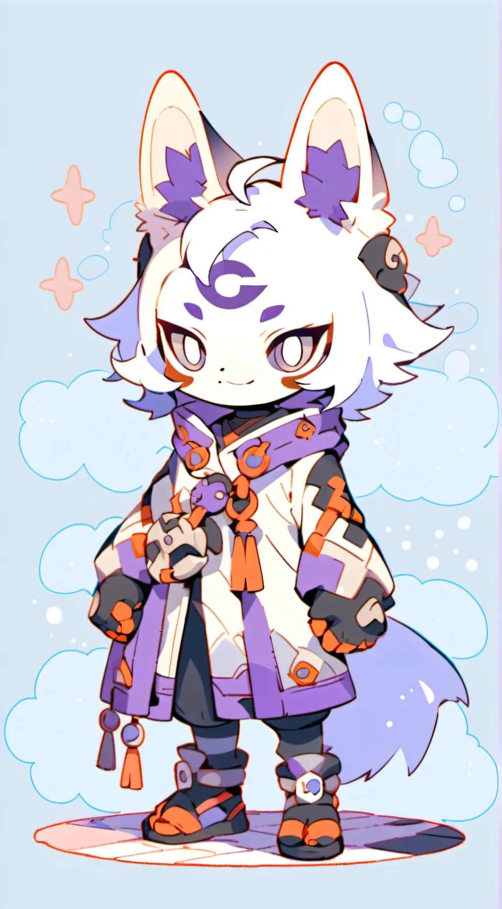 ai character: purple protogen background
