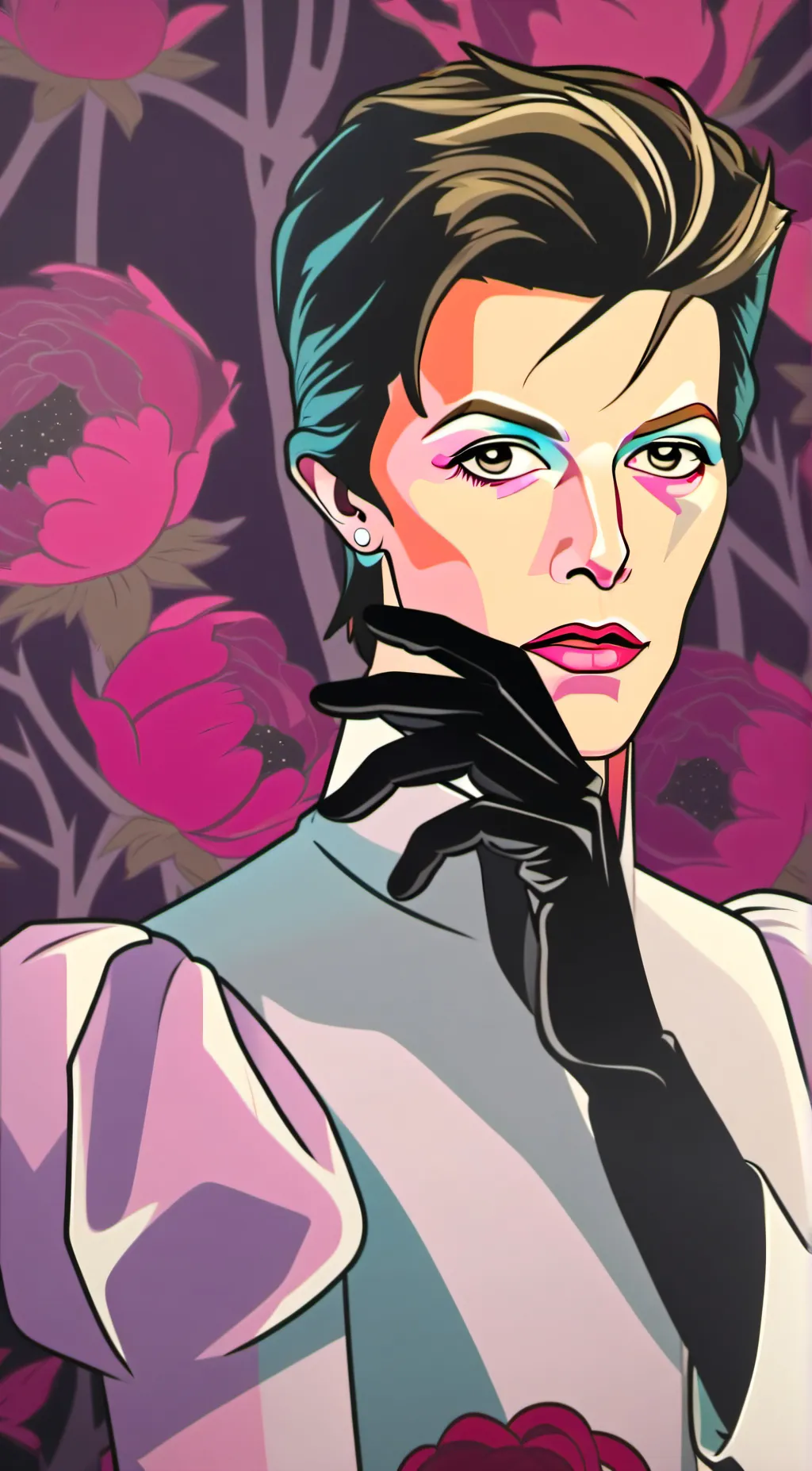 ai character: David Bowie ❤️ background