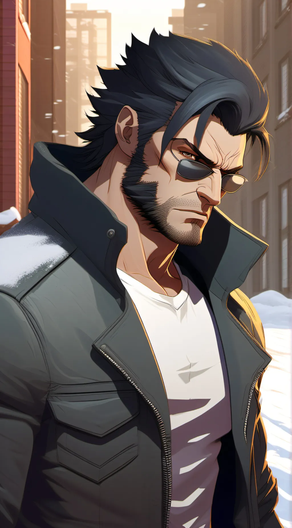 ai character: Logan/Wolverine  background