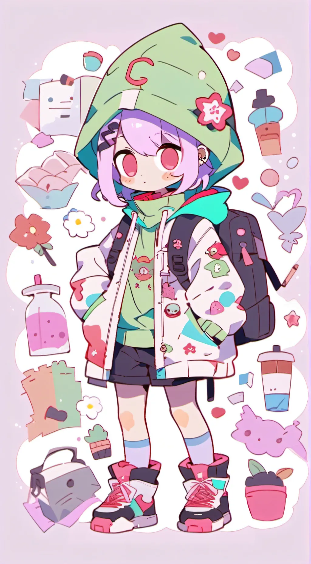 ai character: beautiful teeth pa background