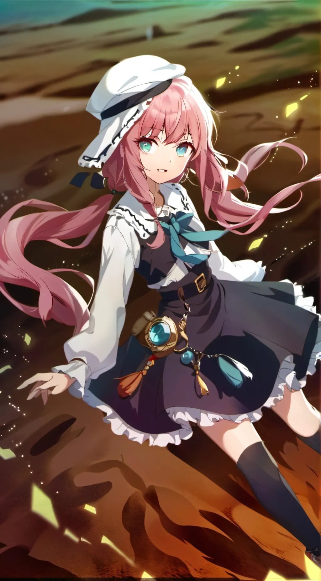 ai character: quicksand girl background