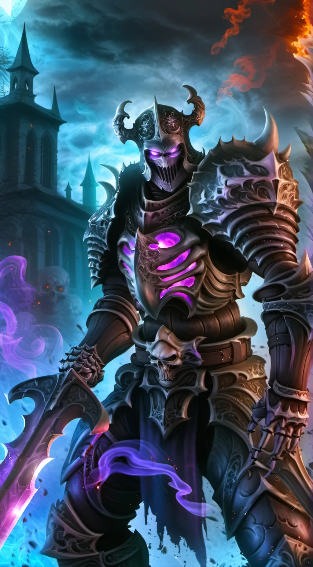 ai character: Grim background