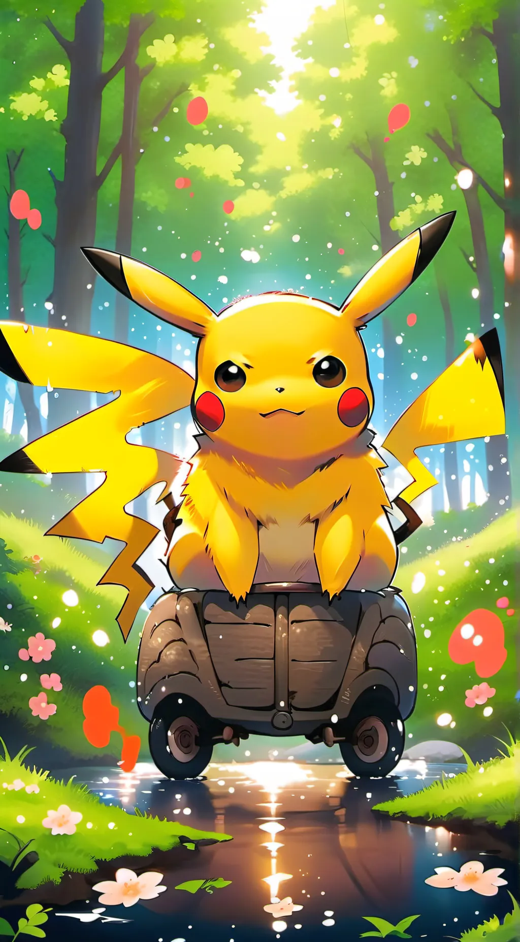 ai character: Sus pikachu  background