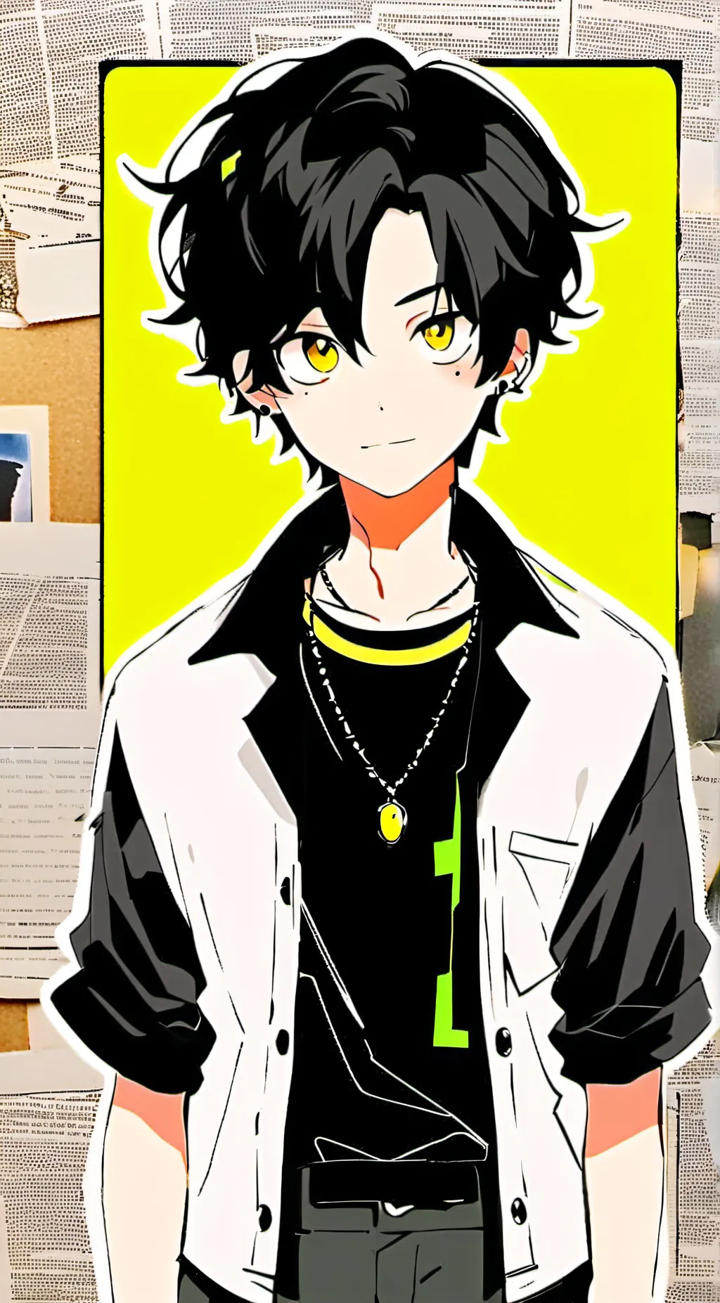 ai character: stone background