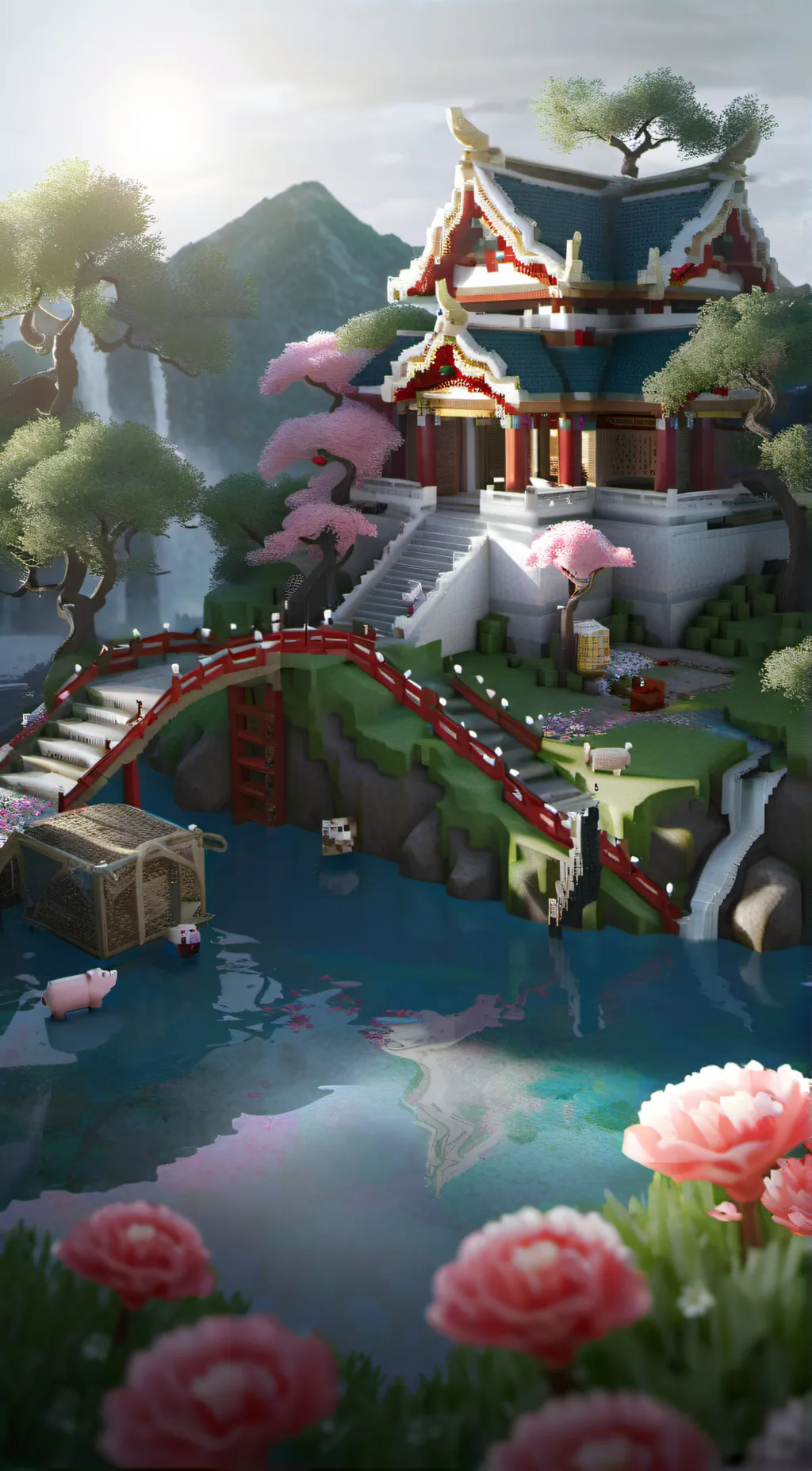 ai character: Minecraft Server background