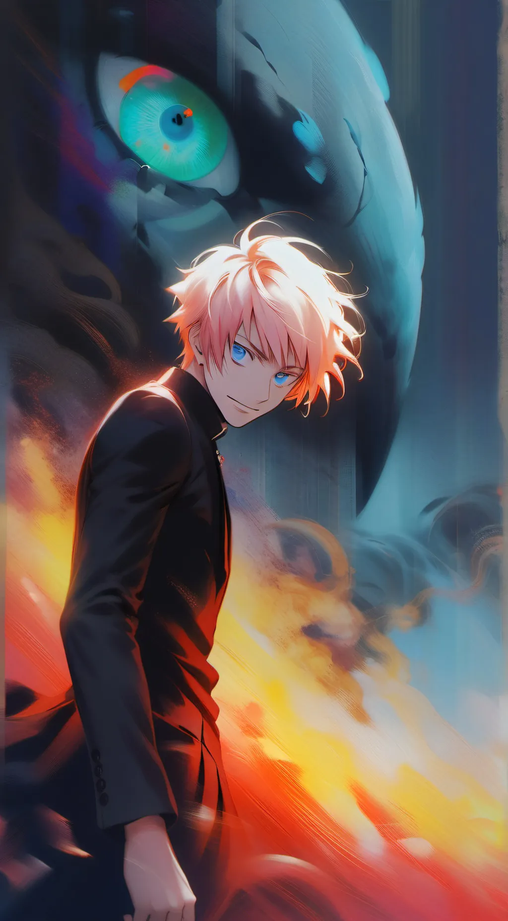 ai character: 💙gojo💙 background