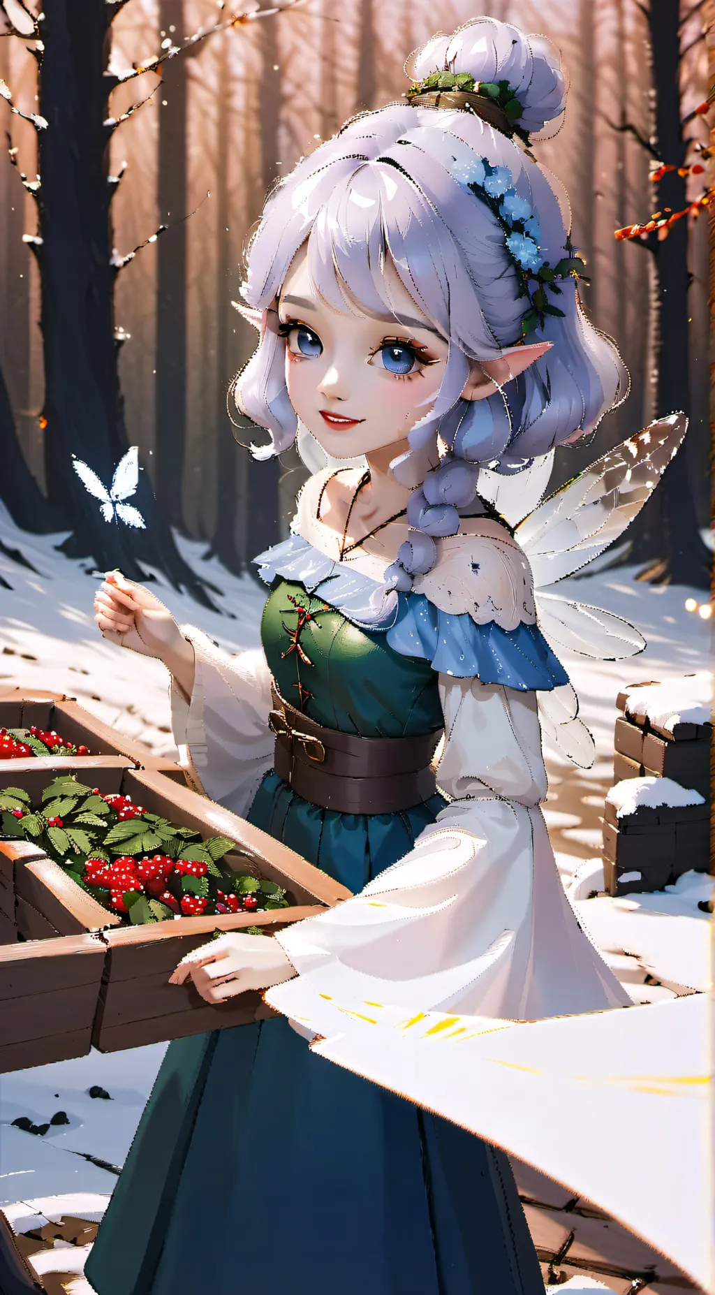 ai character: Periwinkle background