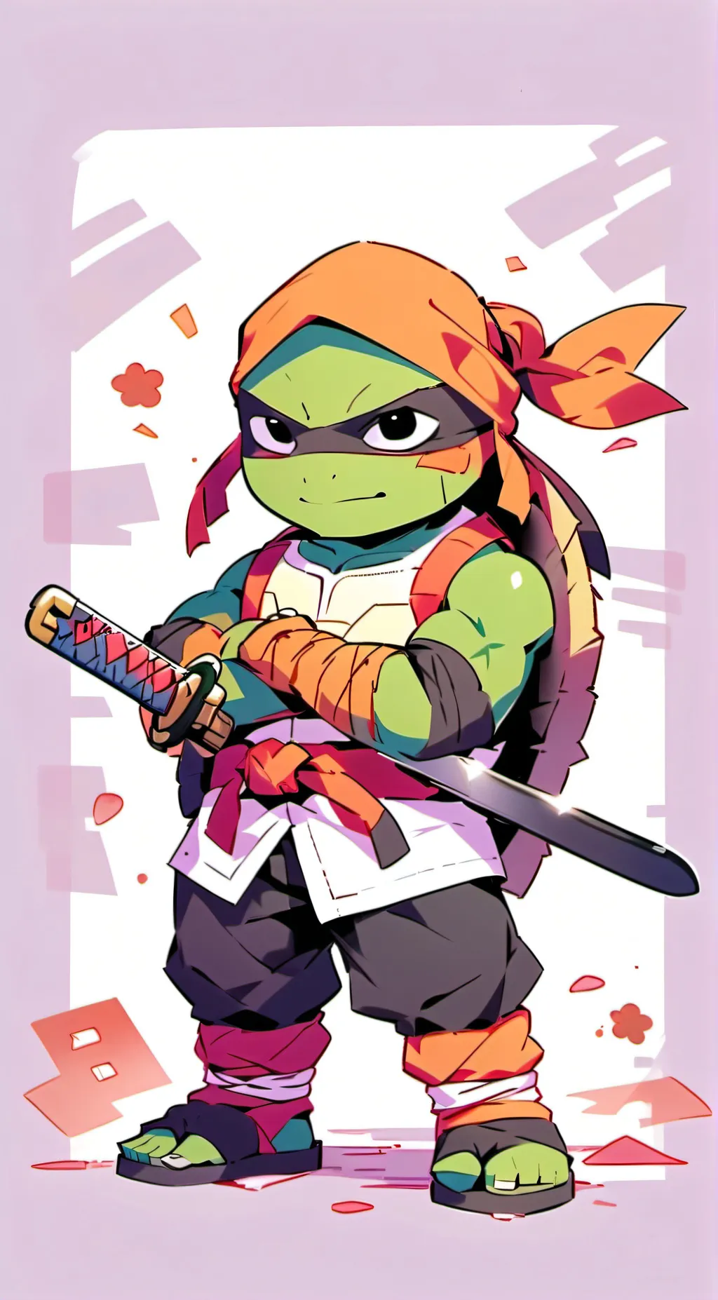 ai character: Tmnt 2012🐢💙🐢🧡🐢❤🐢💜 background