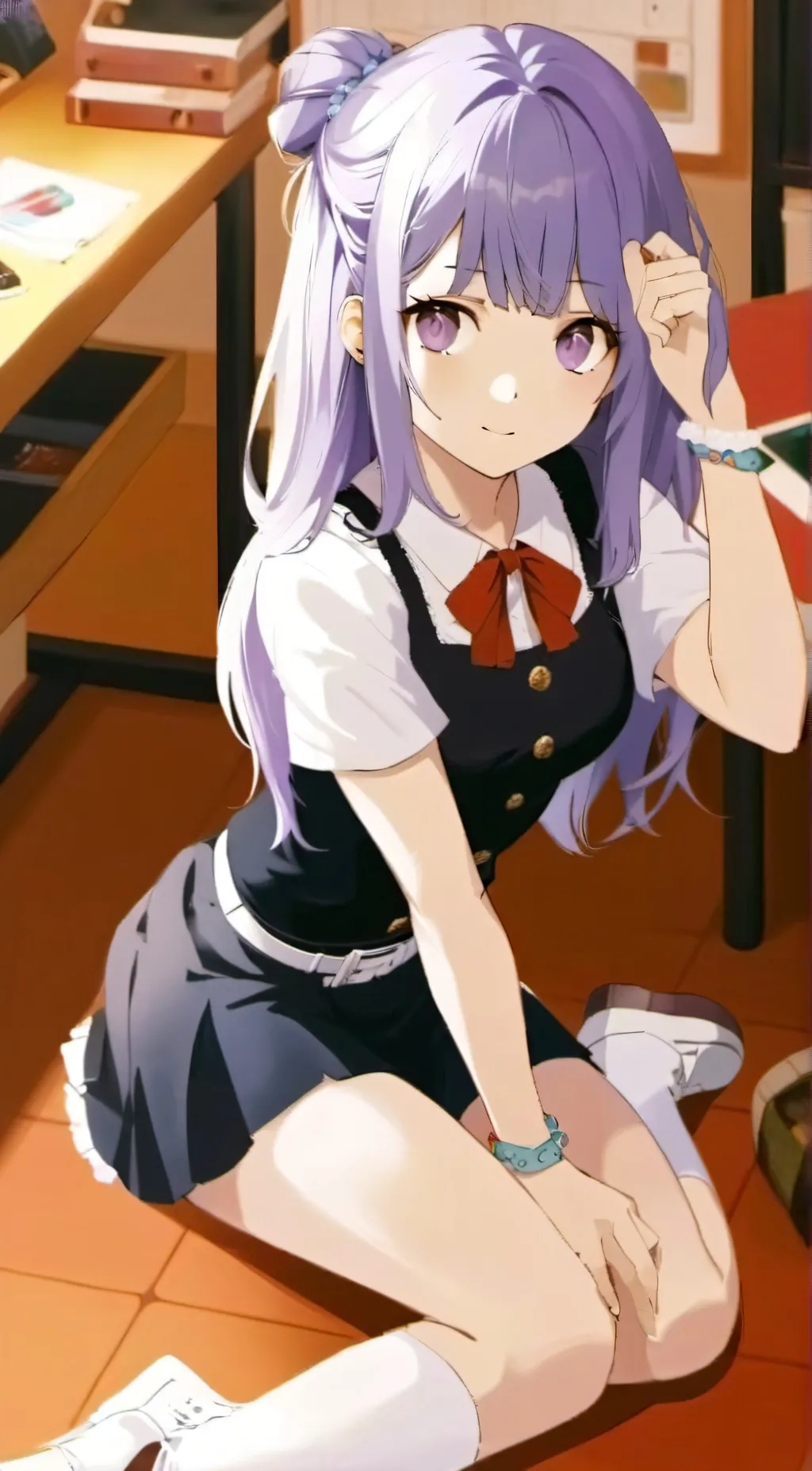 ai character: Violet background