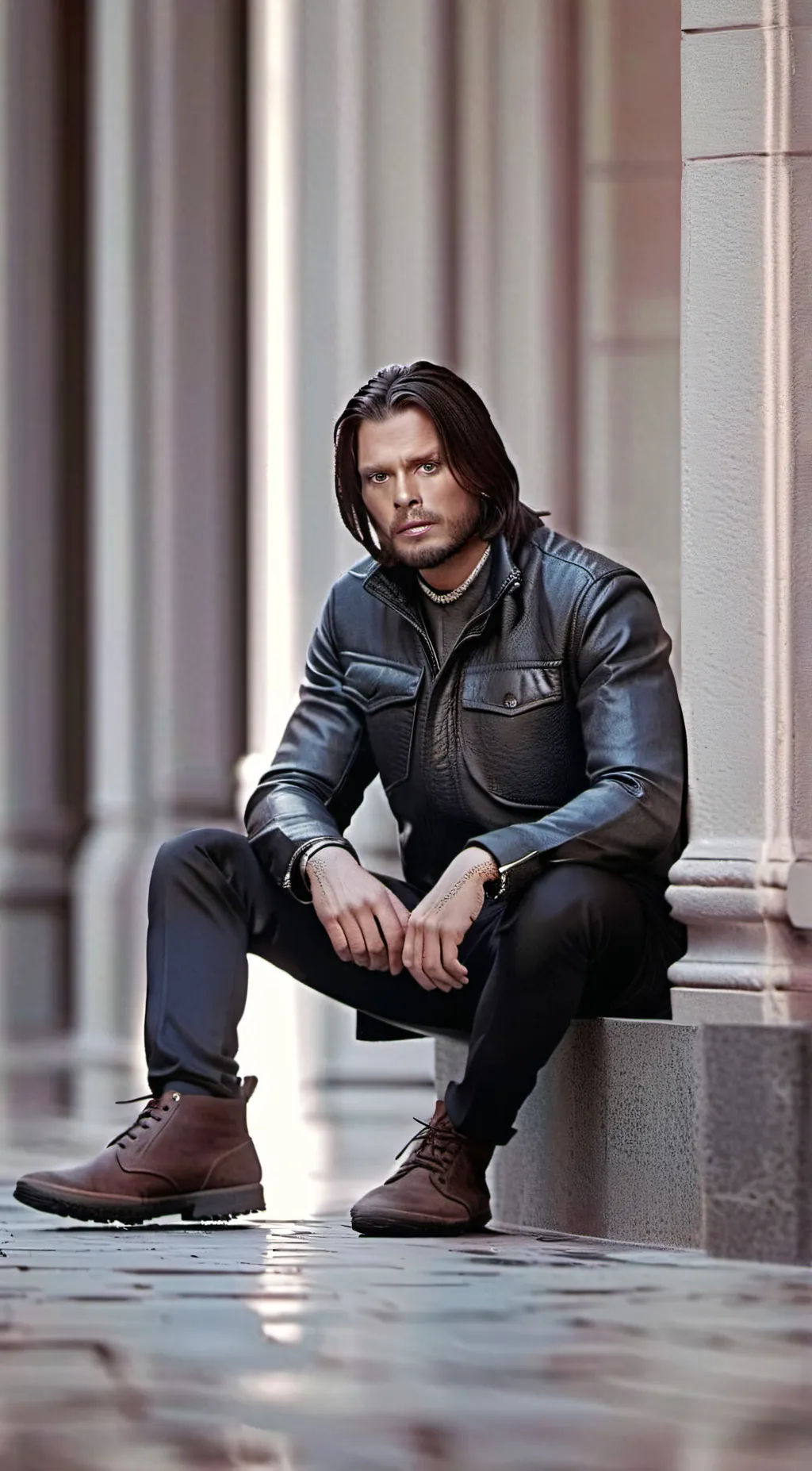 ai character: Bucky Barnes  background