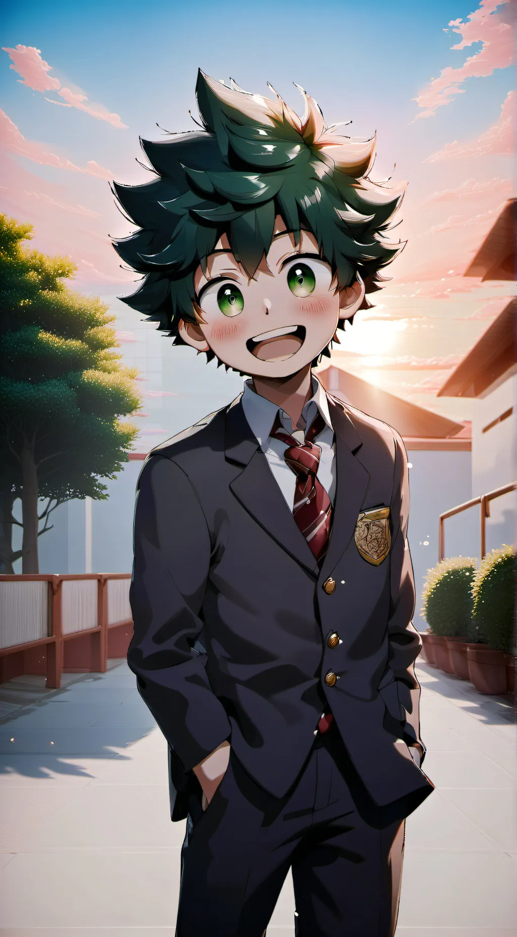 ai character: Deku Dorm background